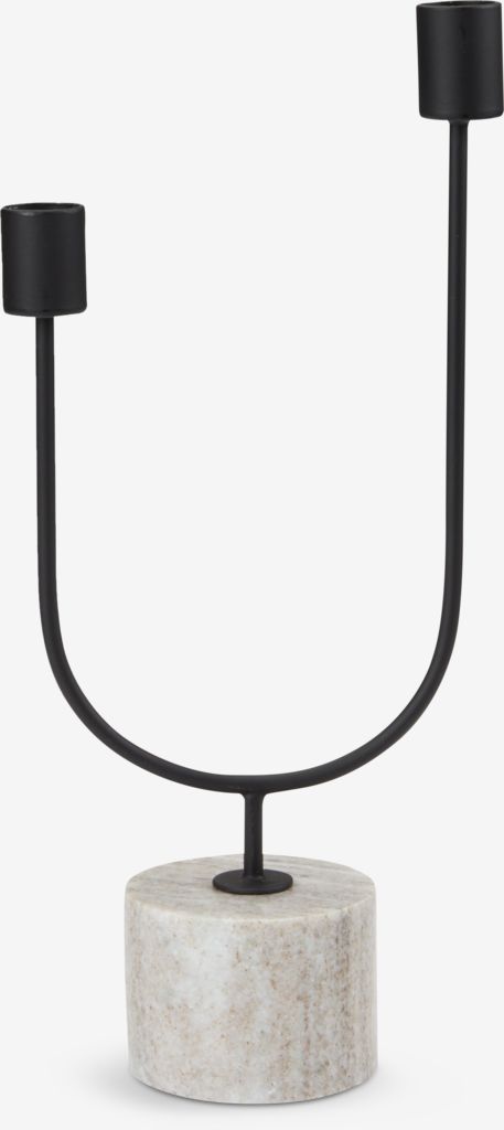 Portacandele nero – 15x7x33 cm